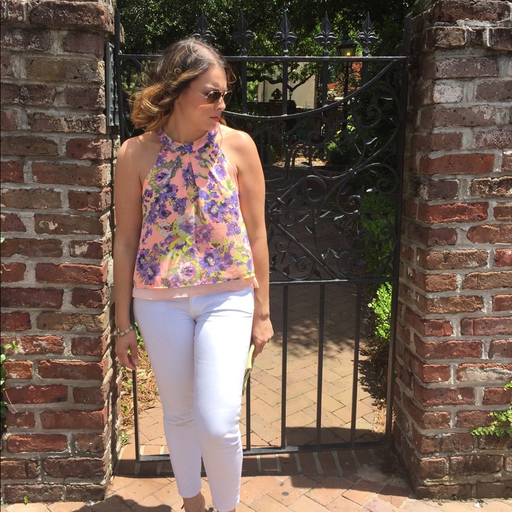 Victoria Sophia floral split back tank
